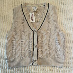 NWT Jessica Simpson Cable Knit Vest Size L